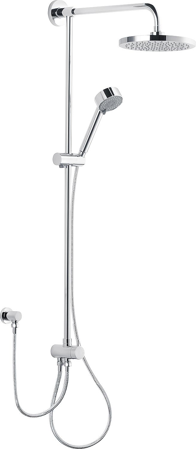 Heinrichschulte Alpha 300 shower system: hand shower + overhead shower Ø 200 mm, chrome