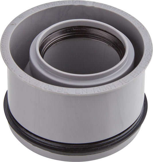 Réducteur interne d'eaux usées en PP pour tuyaux HT et tuyaux KG DN110 x 40