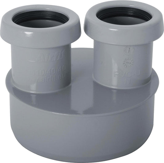 Réducteur d'eaux usées en PVC DN 110 x 40 x 40