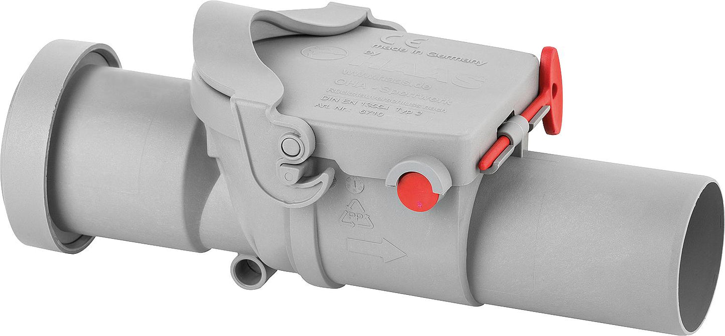 Double backflow preventer DN50 with emergency shut-off, straight