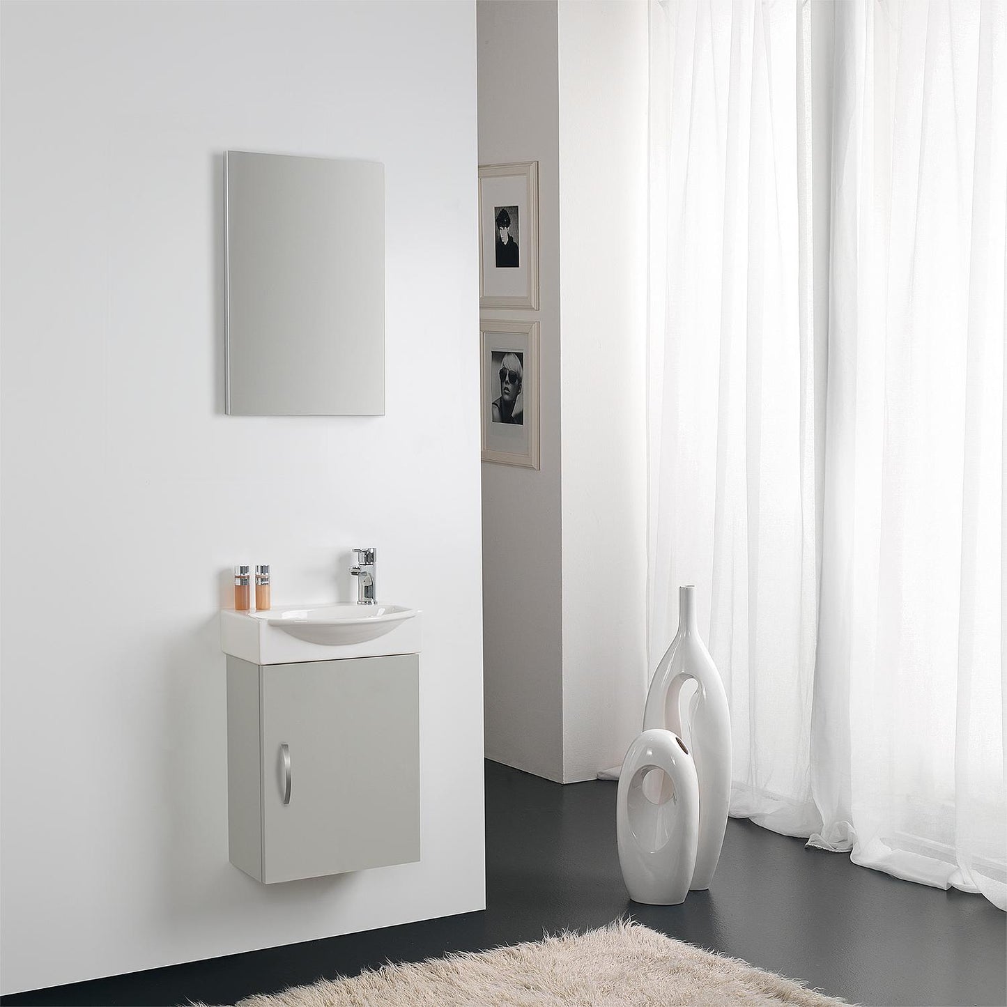 Guest bathroom set Mini 42 White high gloss 420 x 600 x 295 mm