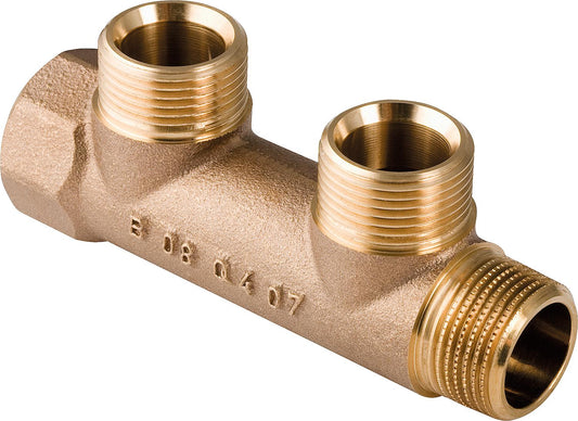 Verteiler Geberit 3-fach DN20(3/4")xDN20(3/4") Eurokonus Rotguss