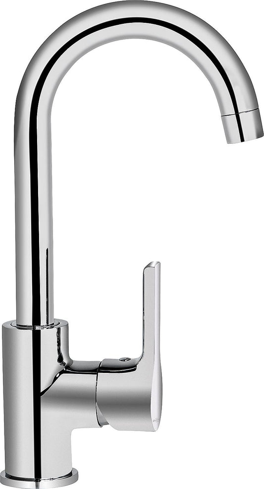 Goodlife basin mixer, 130 mm projection, with click-type waste, chrome
