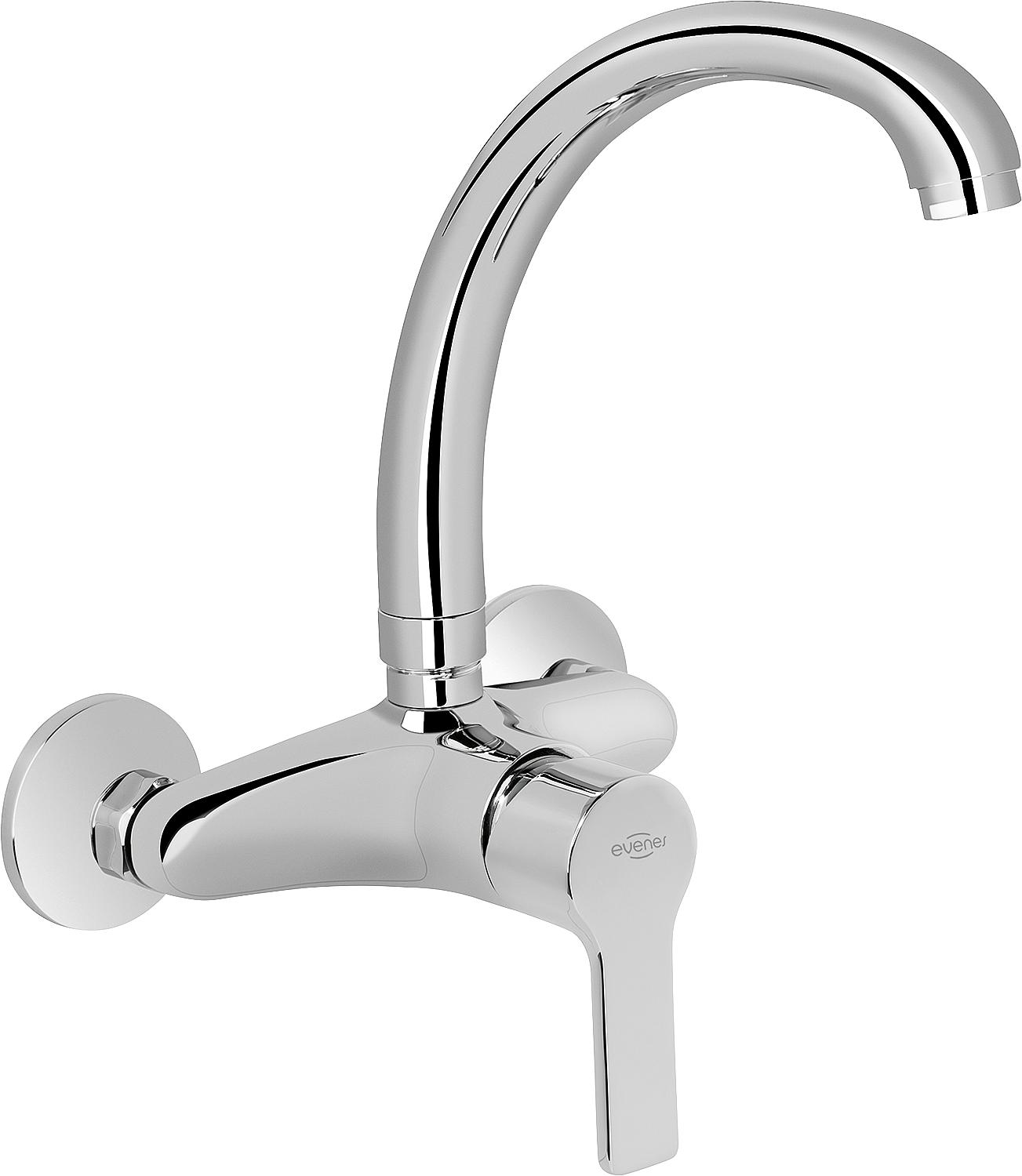 Wand-Spültischmischer Goodlife mit schwenkbarem HU-Auslauf Ausladung 245 mm verchromt