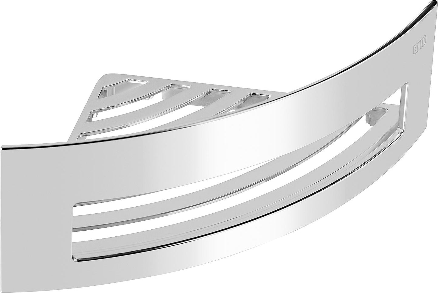 Panier d'angle mural Emco System 2 chromé, fixation invisible, L x H x P : 184,5 x 80 x 184,5 mm