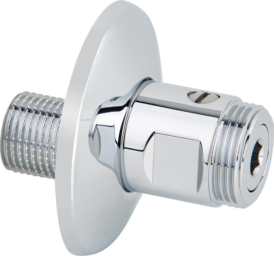 Eccentric shut-off fitting DN15 (1/2") male thread x DN20 (3/4") male thread, pack of 1, chrome-plated