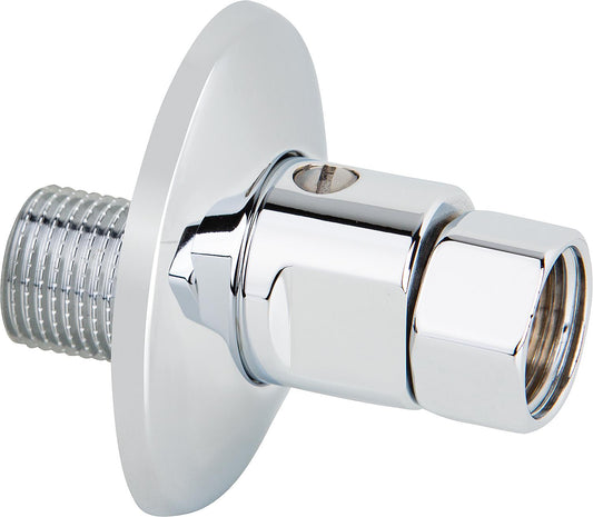 Eccentric shut-off fitting DN15(1/2") male thread x DN15(1/2") female thread, pack of 1, chrome-plated