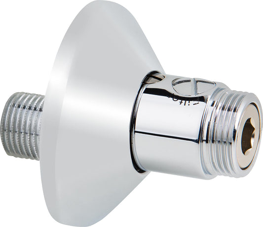 S-connection shut-off valve + filter, DN15 (1/2") male x DN20 (3/4") male, pack of 2, chrome-plated