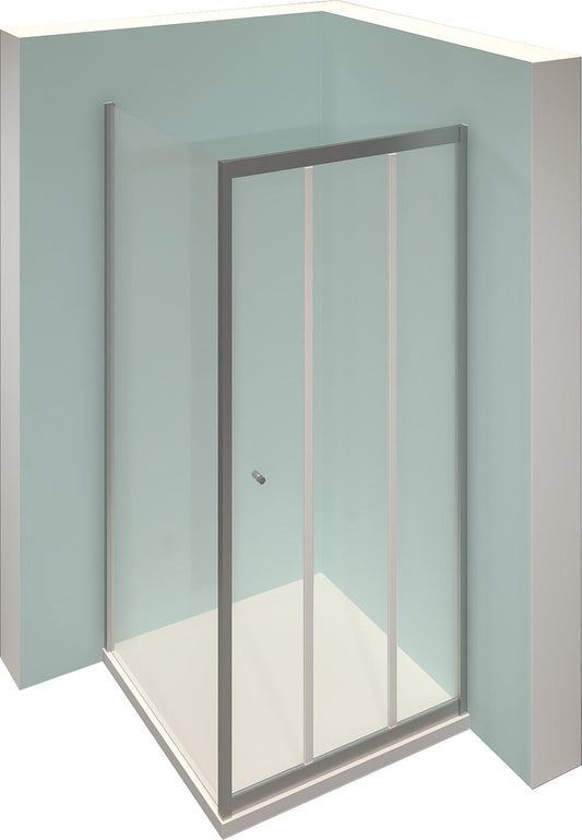 Eckduschkabine Hüppe Alpha 2 1x Schiebetür 3tlg.+1xSeitenwand