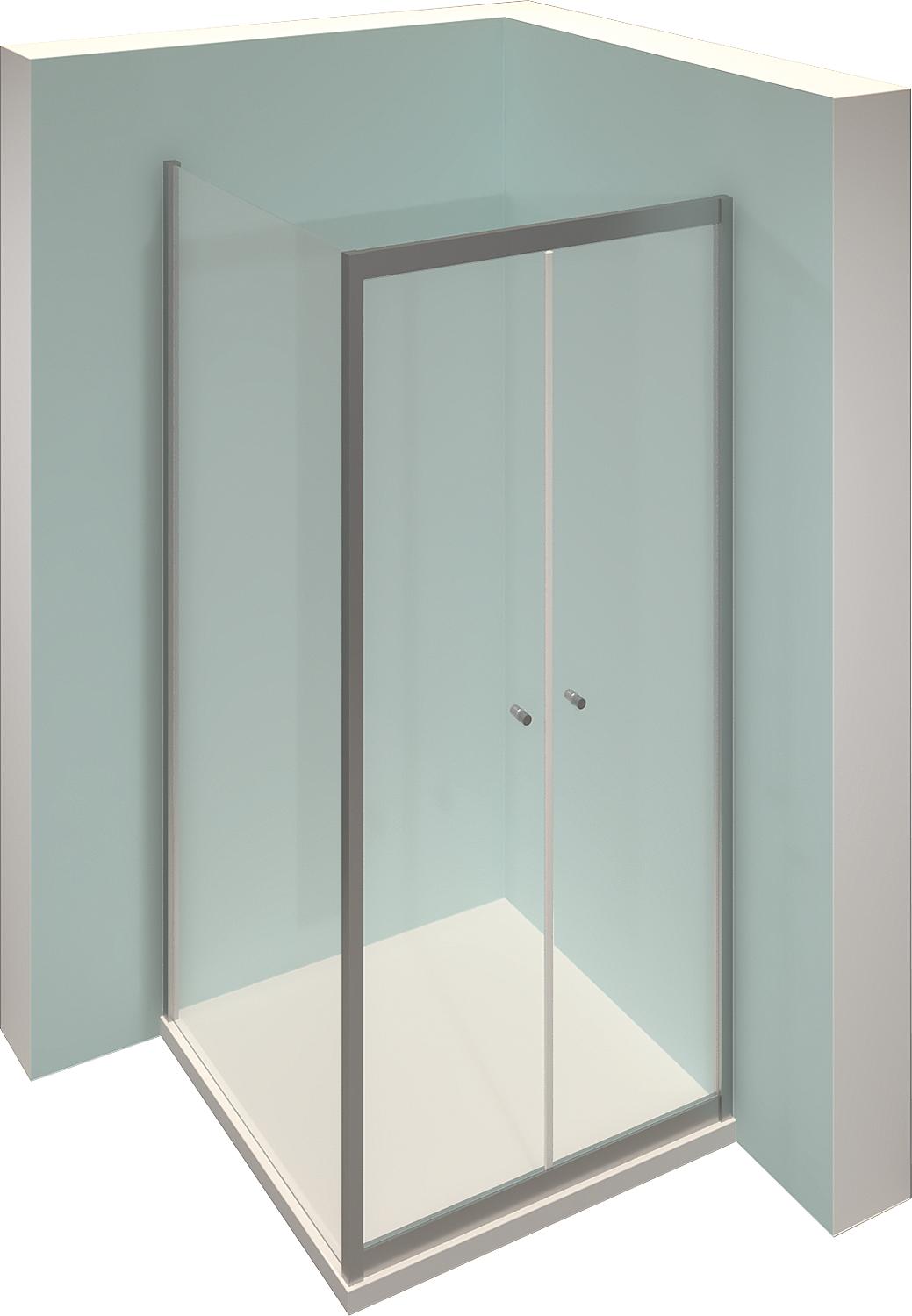 Eckduschkabine Hüppe Alpha 2 2x Pendeltür + 1x Seitenwand 975-1020/975-1000x1900 mm