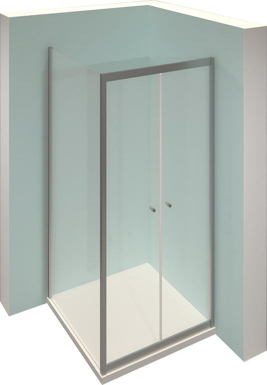 Eckduschkabine Hüppe Alpha 2 2x Pendeltür + 1x Seitenwand 975-1020/975-1000x1900 mm