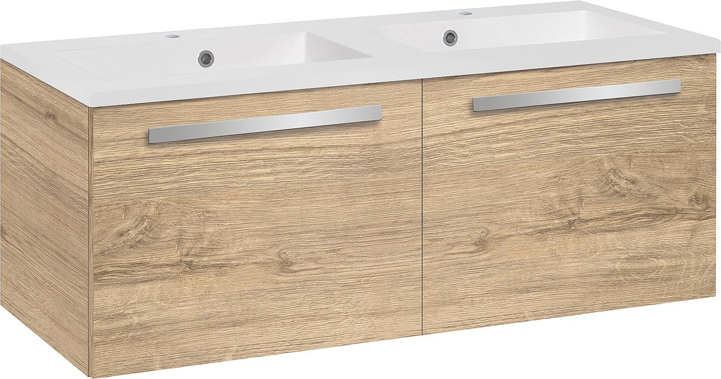 WTU+Mineral cast iron washbasin EBLI, Thea oak, 2 drawers, 1210x494x510mm