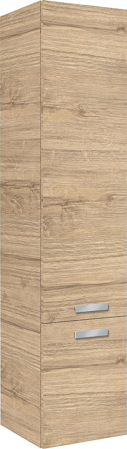 Hochschrank EBLI 2 Türen Eiche dunkel Anschlag links 350x1585x370 mm