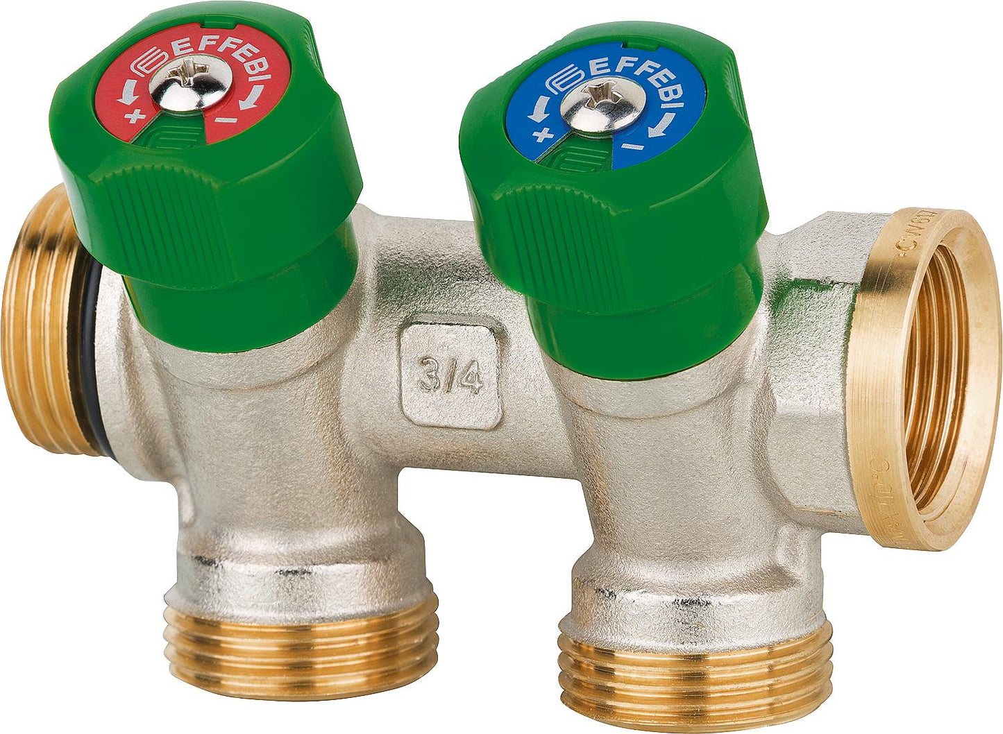 Drinking water distributor 4-way DN15 (1/2"), PN16 flat sealing