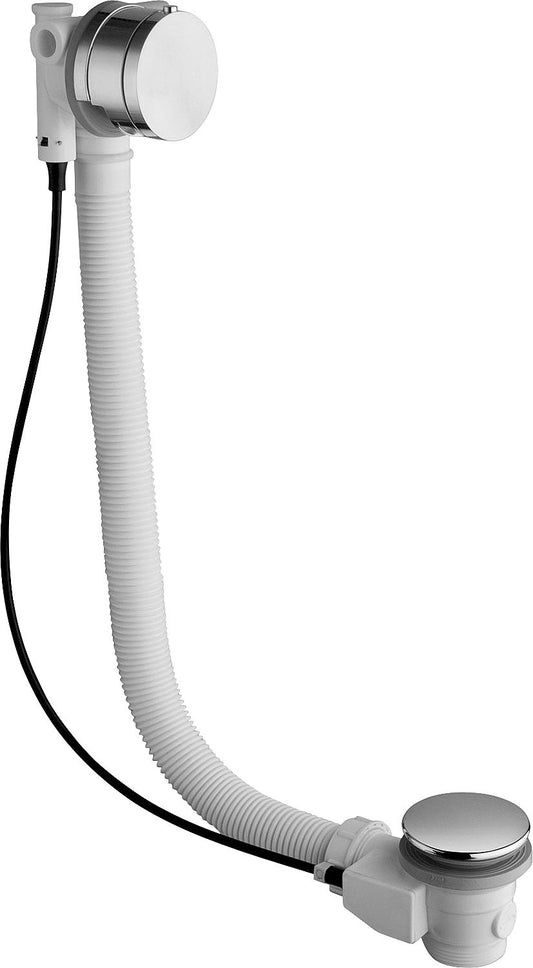 Drain fitting with filling through the overflow body, chrome-plated, for Whirlpool Pop