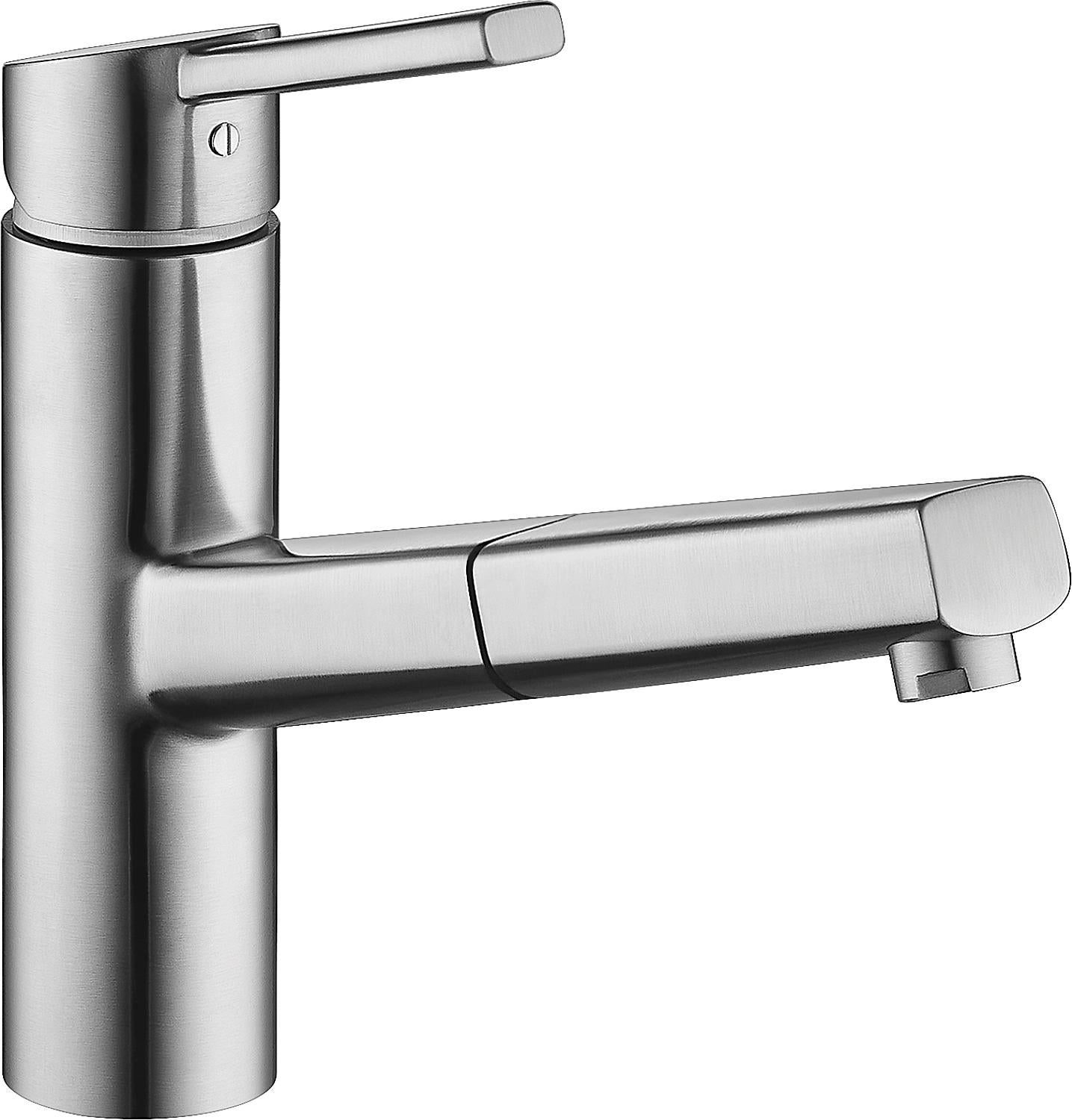 Spültischmischer KWC Luna E herausziehbarer Auslauf Ausladung 235 mm Edelstahl gebürstet