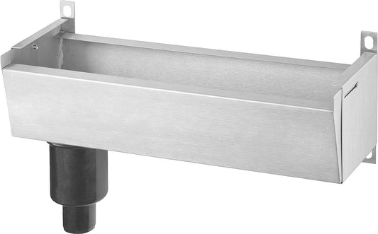 Drainage channel L=800mm, stainless steel, with siphon DN40, adjustable wall distance
