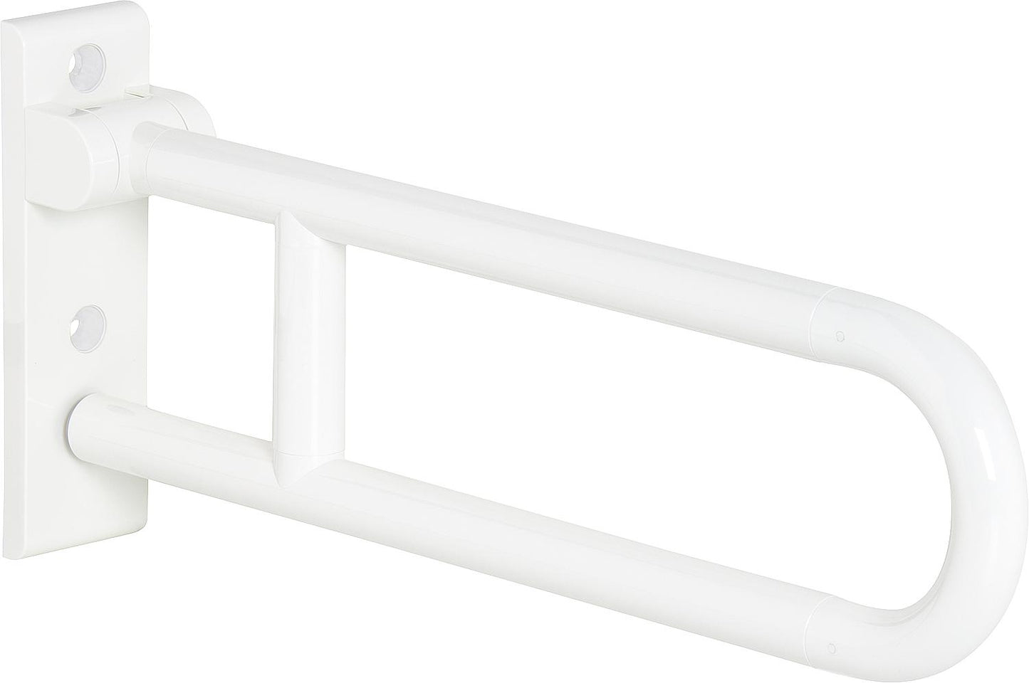 Hewi support folding handle series 801, rotatable, pure white, length: 850 mm