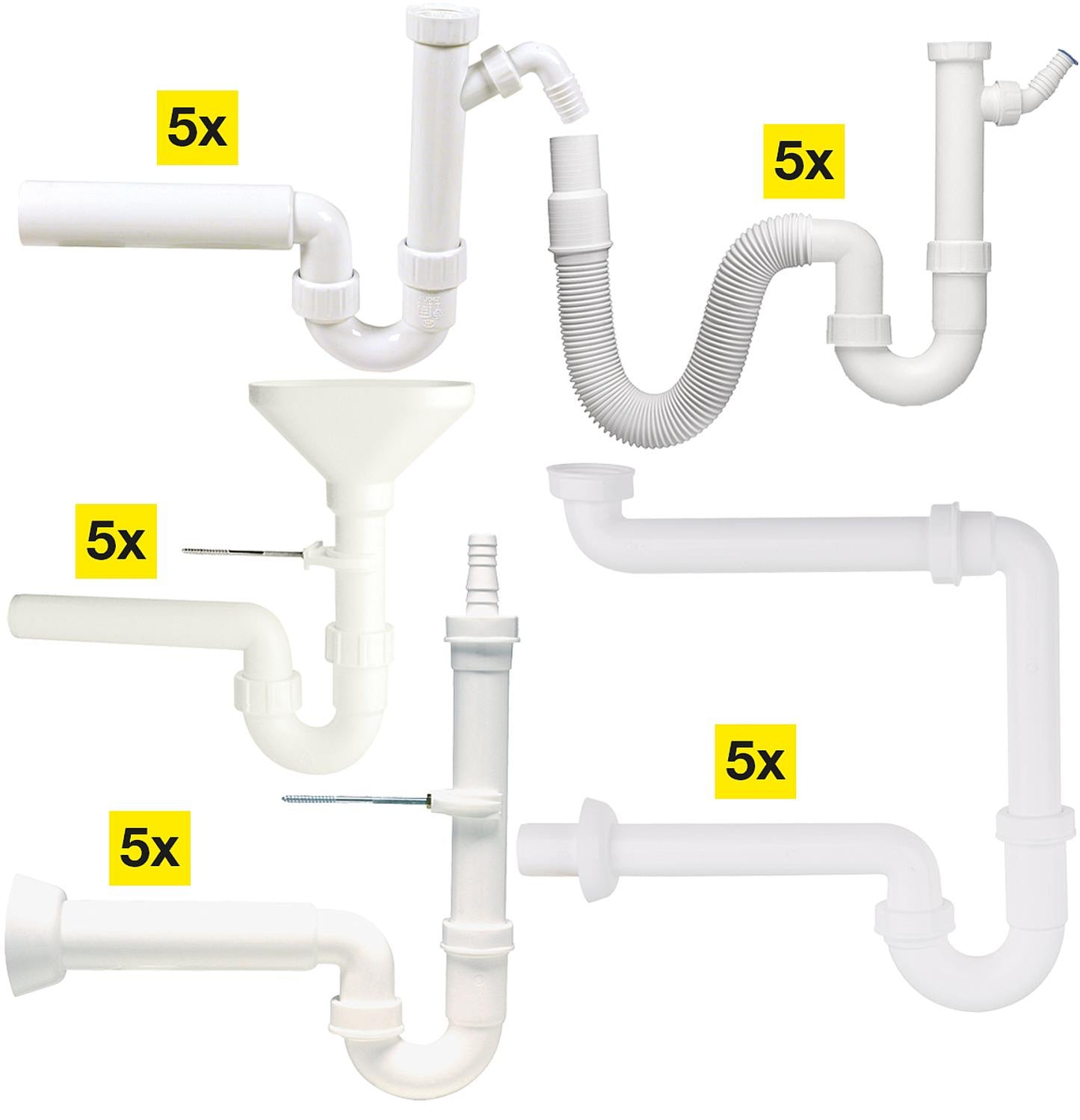 Ensemble de siphons, en plastique, 25 pièces