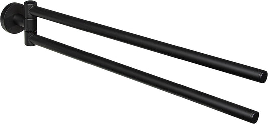 Eldrid nero two-arm towel holder, brass, black