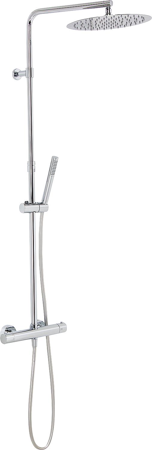 Système de douche Enzan : douchette, pommeau de douche Ø 300 mm et thermostat, chromé