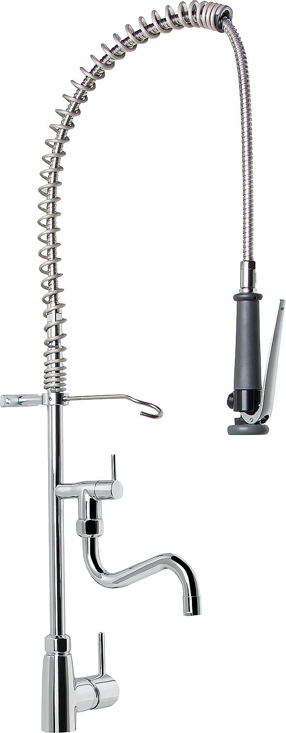 KWC Gastro professional kitchen single-lever sink mixer with spray head, chrome