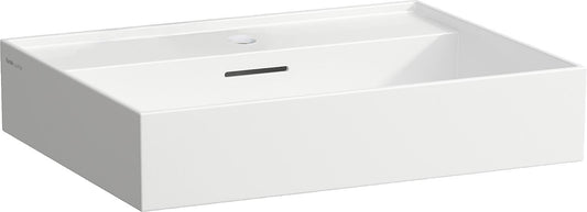 Lavabo Laufen Kartell 600 x 460 mm, blanc, avec trop-plein, 1 trou de robinetterie au centre