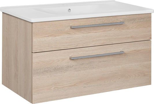 Waschtischunterschrank SURI1 mit Waschtisch aus Keramik, 930 mm Breite