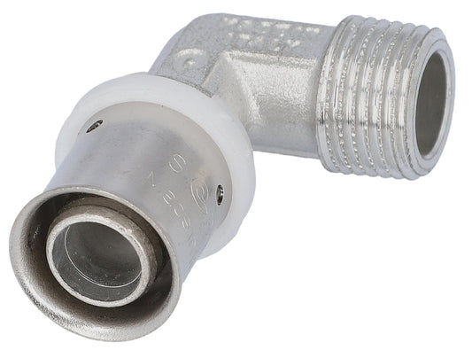 Press fitting for MSVR transition elbow male thread, tinned, 32x3mm - 1", TH contour