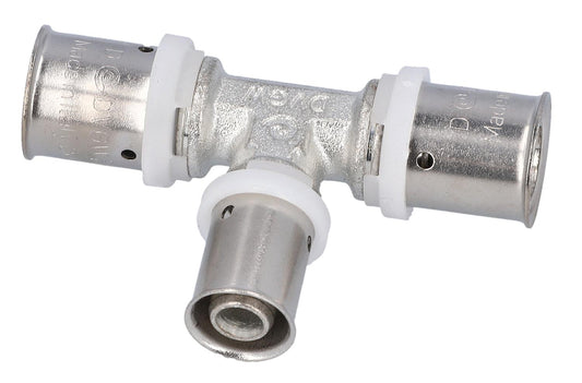 Press fitting for MSVR reduced tee, tinned, 32x3 - 26x3 - 32x3mm, TH contour