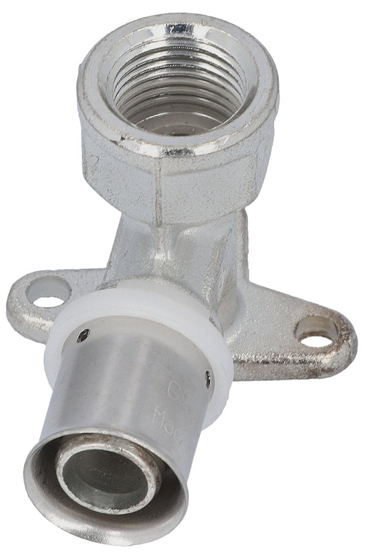 Press fitting for MSVR wall elbow, short, female thread, tinned, 20x2 - 3/4", H=52mm, TH contour
