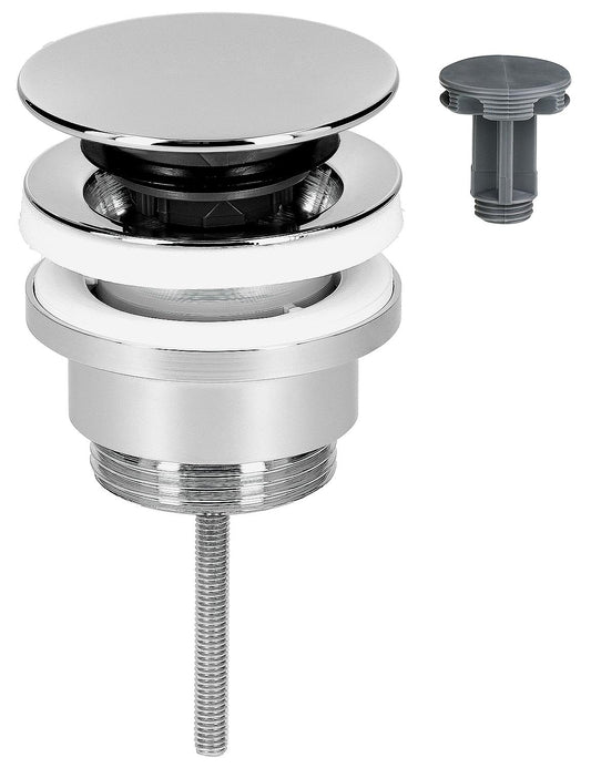 Valve à tige à cliquet/fixe, plaque de recouvrement chromée, Ø 63 mm, DN 32 (1 1/4")