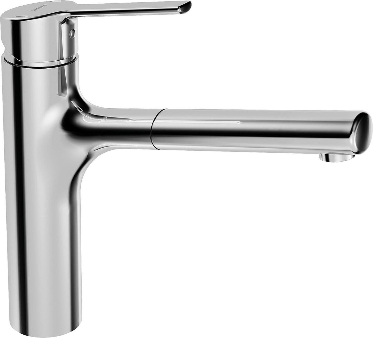 Spültischmischer Hansa Hansaronda mit herausziehbarem Auslauf Ausladung 200 mm chrom