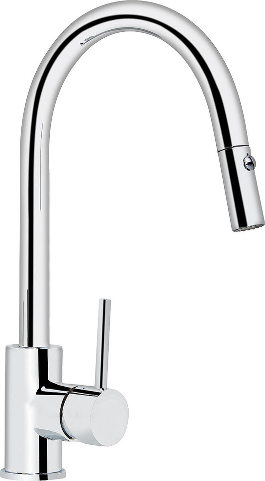Spültischmischer Salsa herausziehbare Geschirrbrause Ausladung 208 mm verchromt