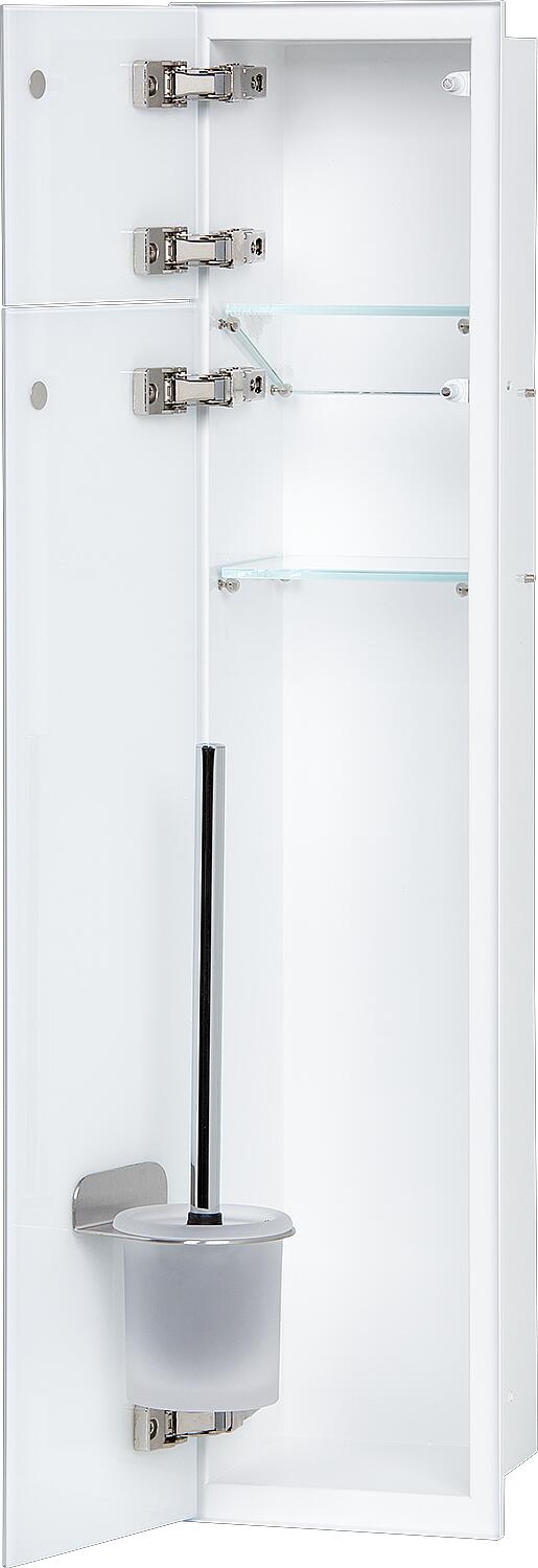 Toilet container Zero, height 800, white coated, 2 white doors, right-hand opening