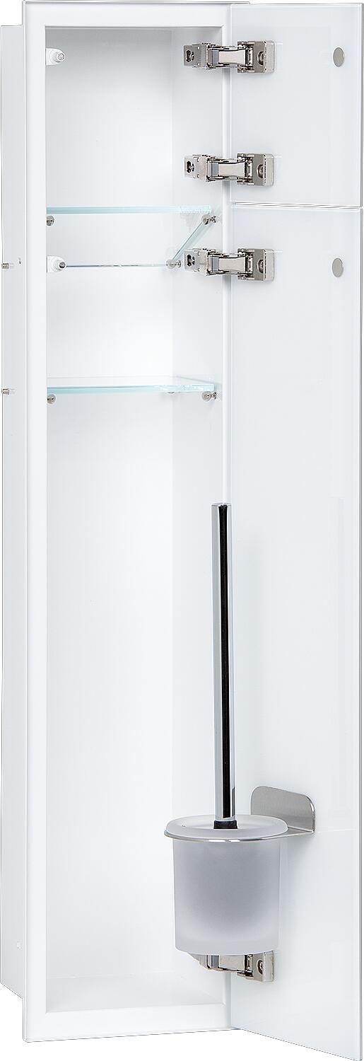 Toilet container Zero, height 800, white coated, 2 white doors, right-hand opening