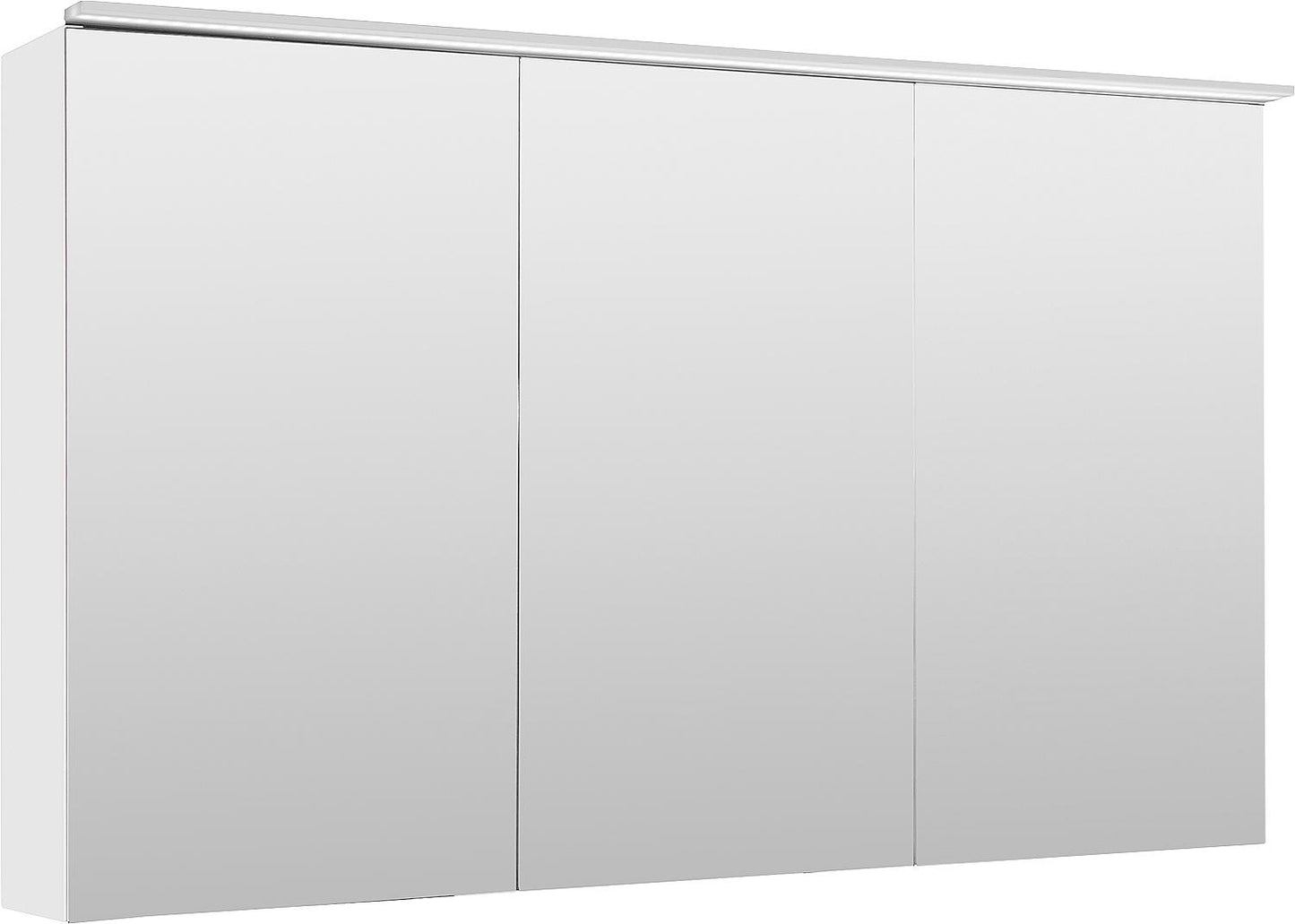 Lossa mirror cabinet with LED surface-mounted light, 3 doors, white high gloss, 1200x750x194 mm