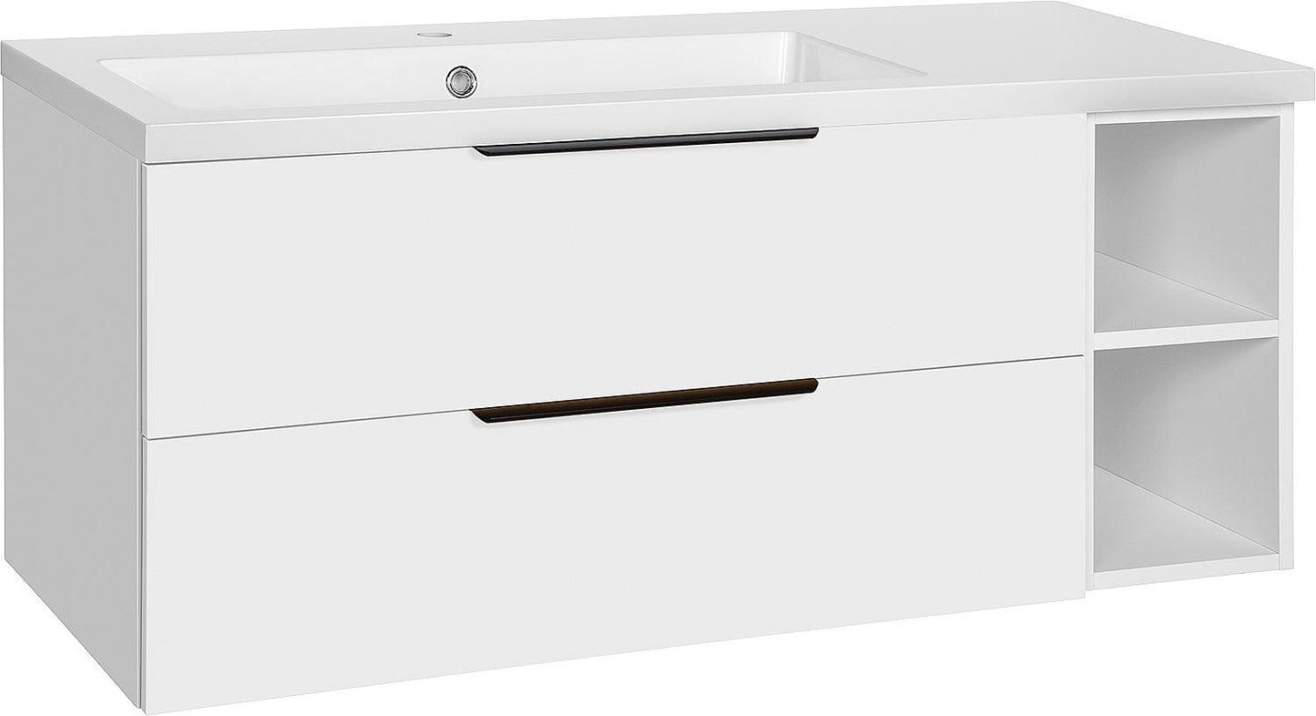 WTU+Mineral cast iron WT LOSSA 2 drawers, 1 open base cabinet anthracite matt