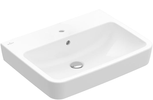 Waschtisch V&B O.Novo Square Keramik weiss, 1 Hahnloch m. Überlauf BxHxT 600x125x460mm