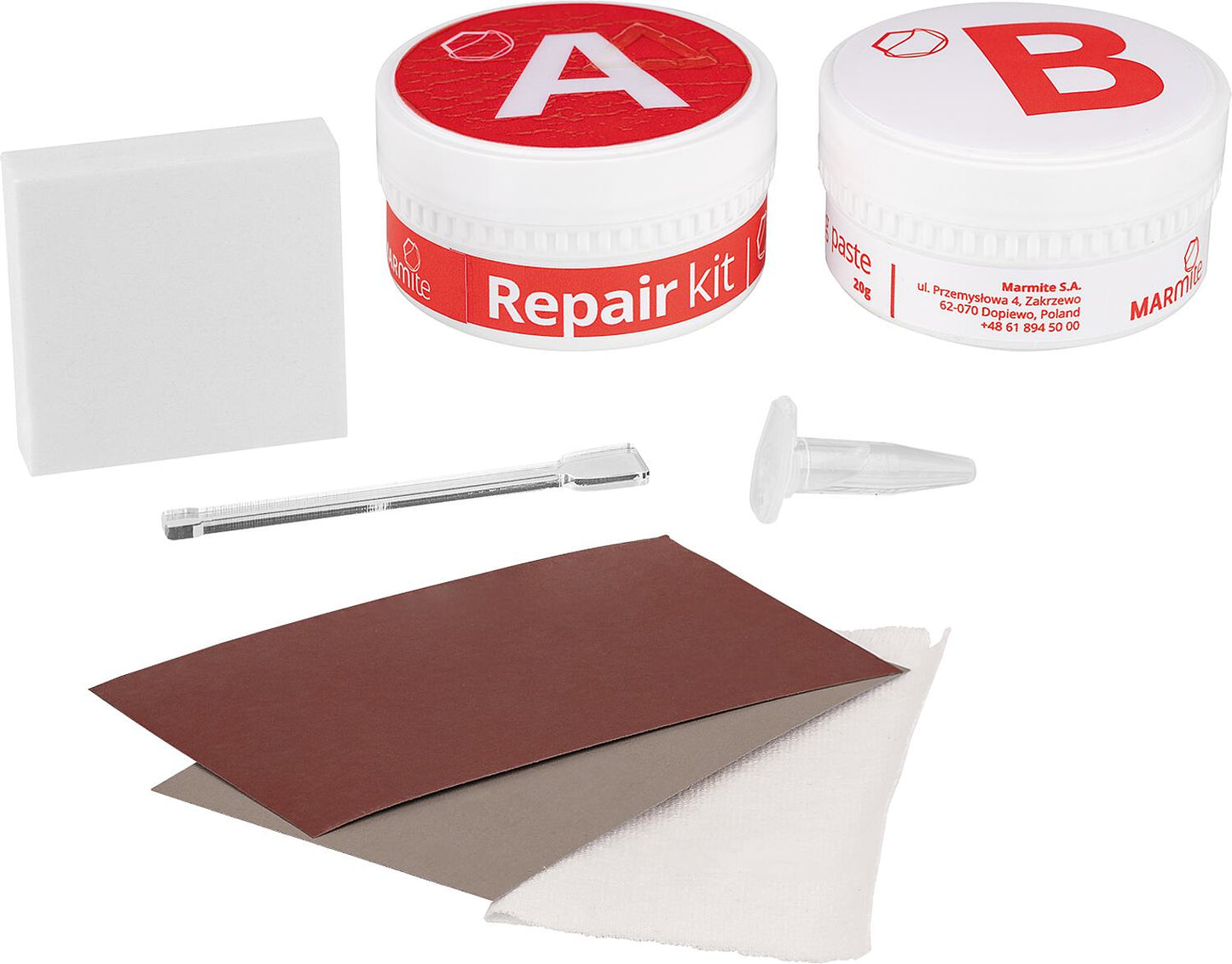 Reparaturset für Mineralguss weiss, 2 Komponenten