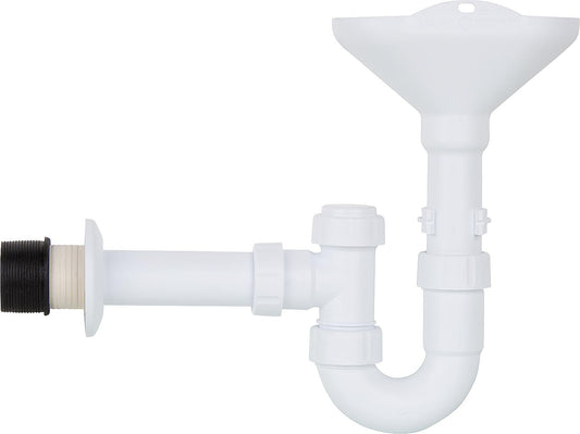 Trichtersiphon DN40/50/56 Kunststoff weiss, mit Kugel- verschluss/Reinigungsöffnung