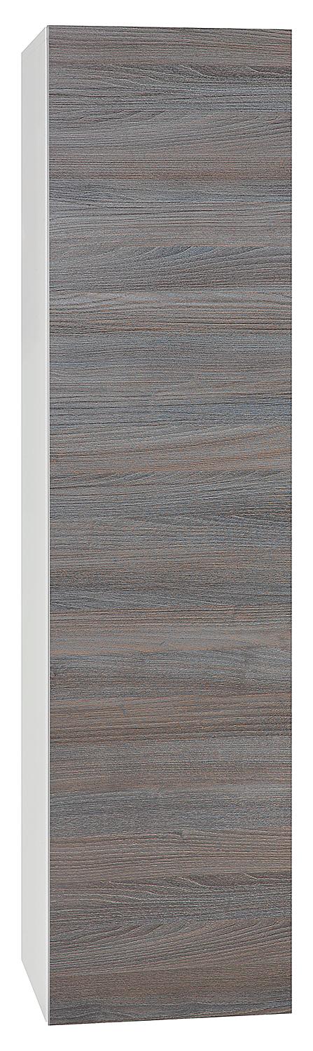Armoire haute ELA avec système de fermeture amortie, caisson blanc (smt) - façade gris robinier, 400 x 1600 x 350 mm