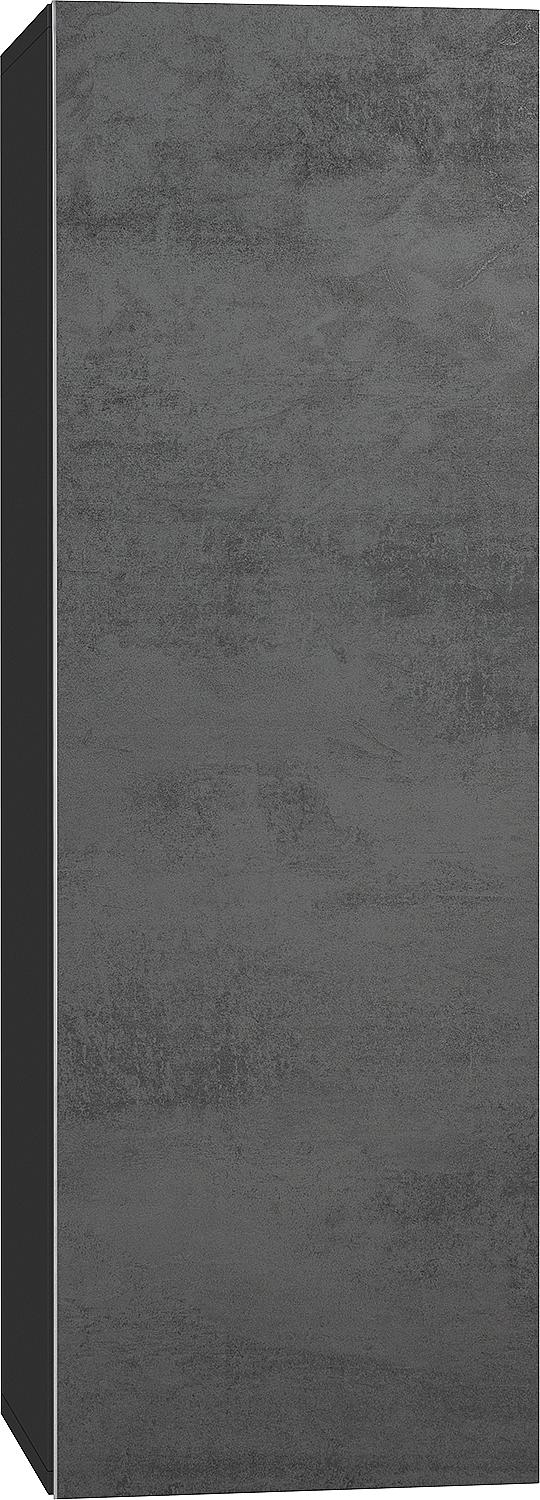 ELA tall cabinet with soft-close mechanism, black carcass (smt) - dark concrete front, 400x1200x350 mm