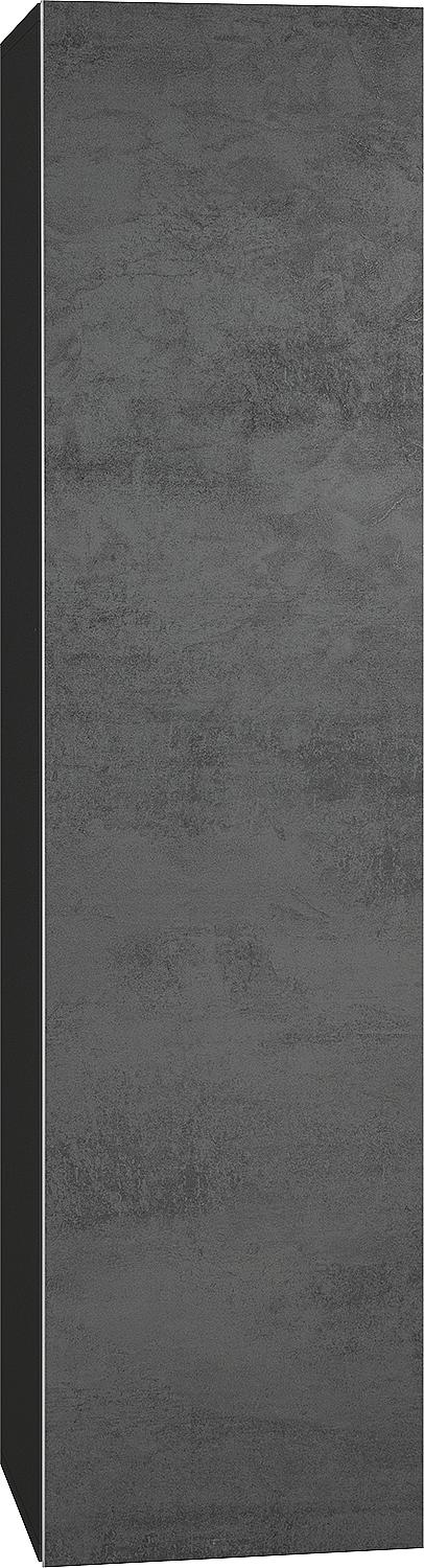 ELA tall cabinet with soft-close mechanism, black carcass (smt) - dark concrete front, 400x1600x350 mm