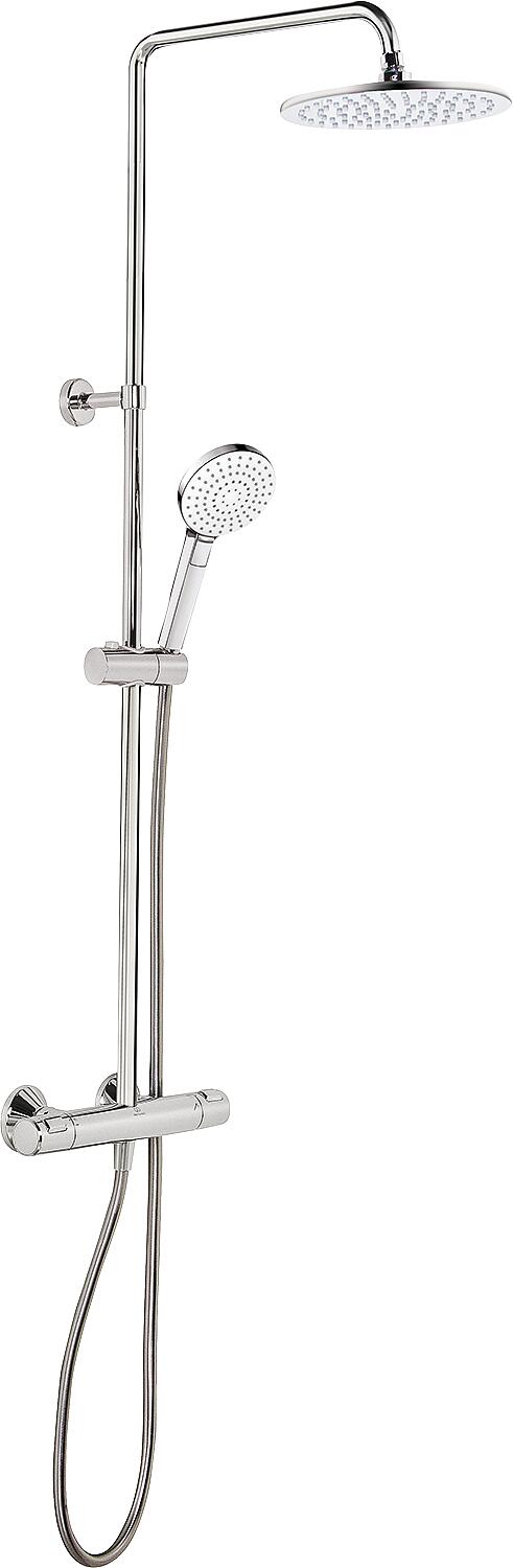 Brause-System Ideal Standard Ceratherm 50 Handbrause, Kopfbrause Ø 200 mm und Thermostat chrom