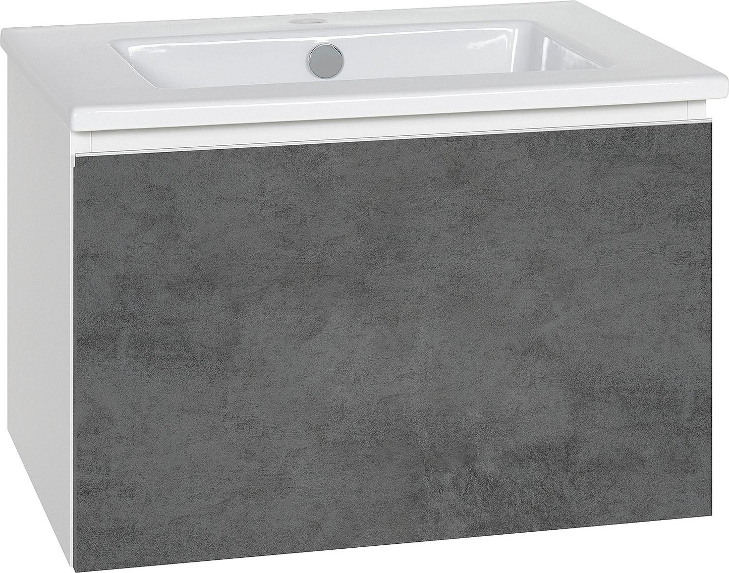 WTU + Keramik WT ELA Korpus weiss smt Front weiss hochglanz Dekor, 610x420x510 mm
