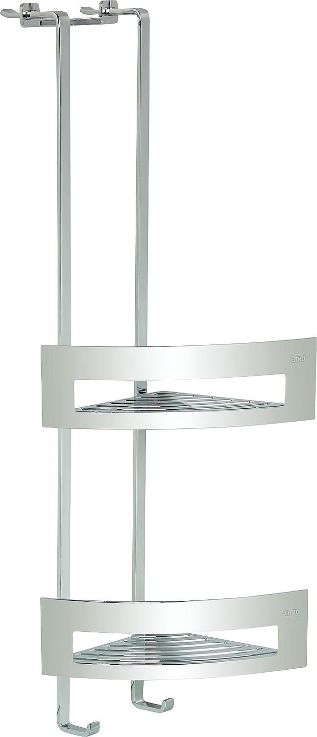 Door shelf emco system 2 chrome with 2 sliding corner wall baskets, 184.5x703x195mm