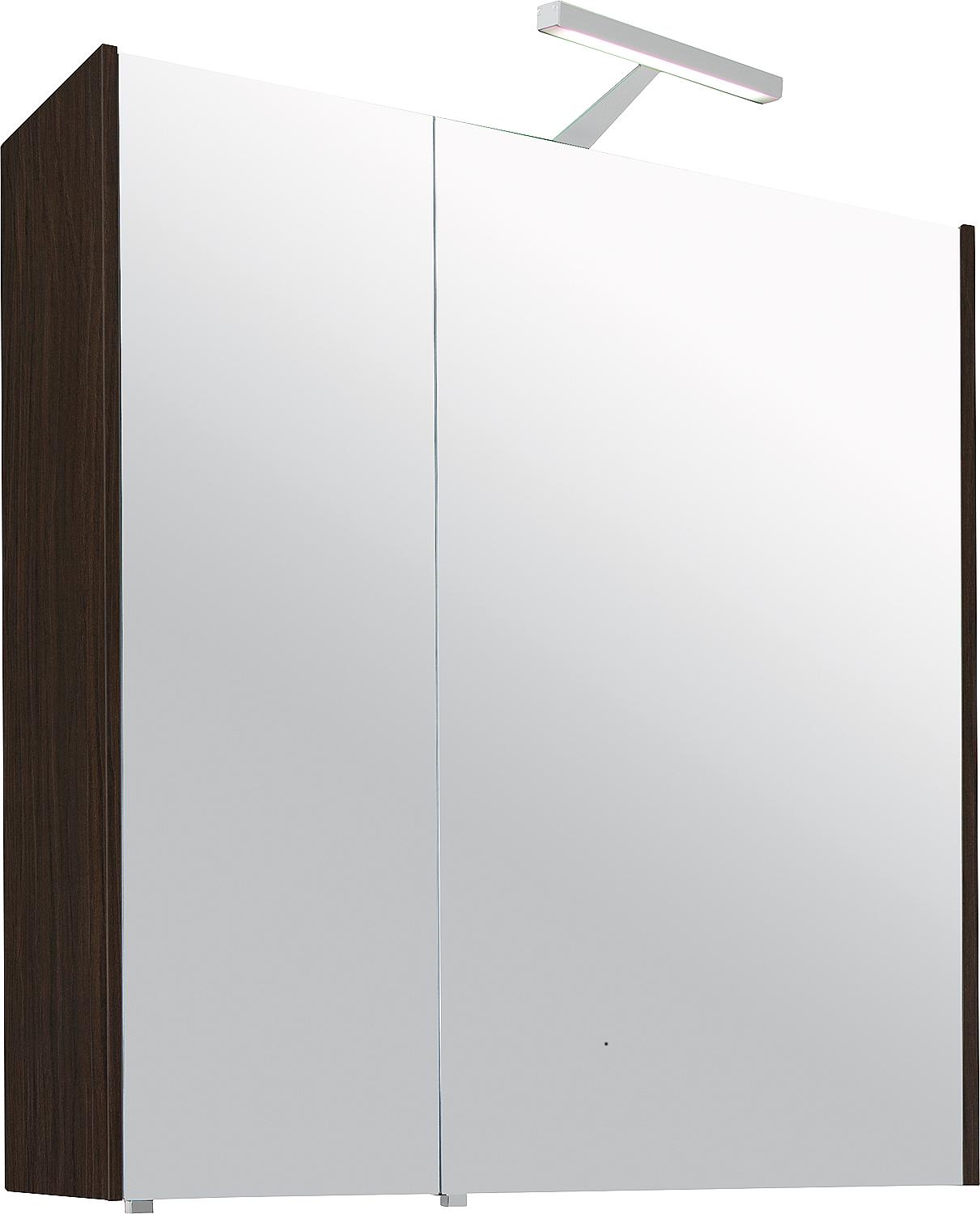 Mirror cabinet with lighting, anthracite high gloss, 2 doors, 700x750x188mm