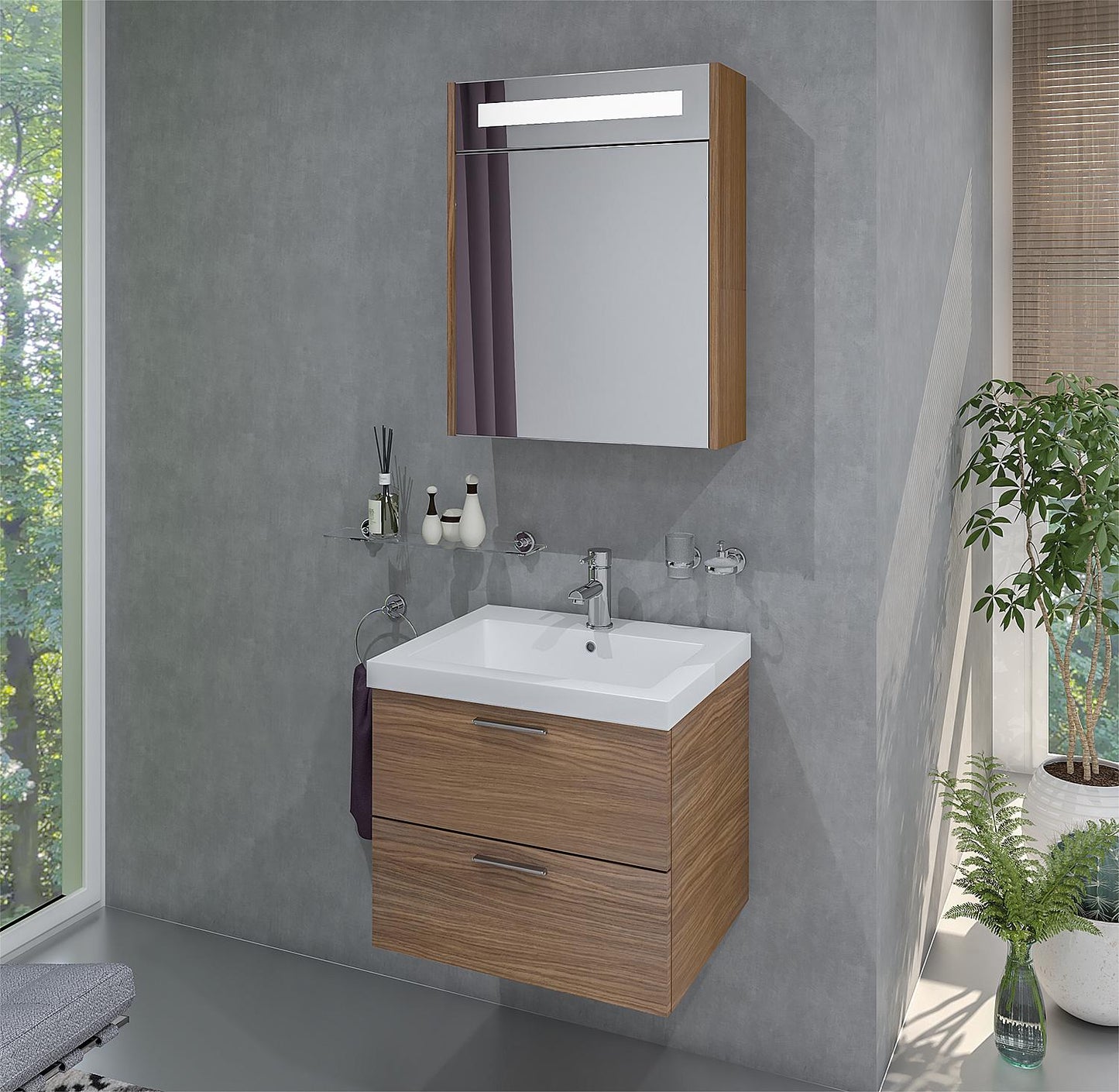 Ensemble de meubles de salle de bains Ekry, largeur 610 mm