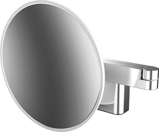 LED wall-mounted cosmetic mirror emco evo, 5x magnification, diameter: 209mm, double-jointed arm